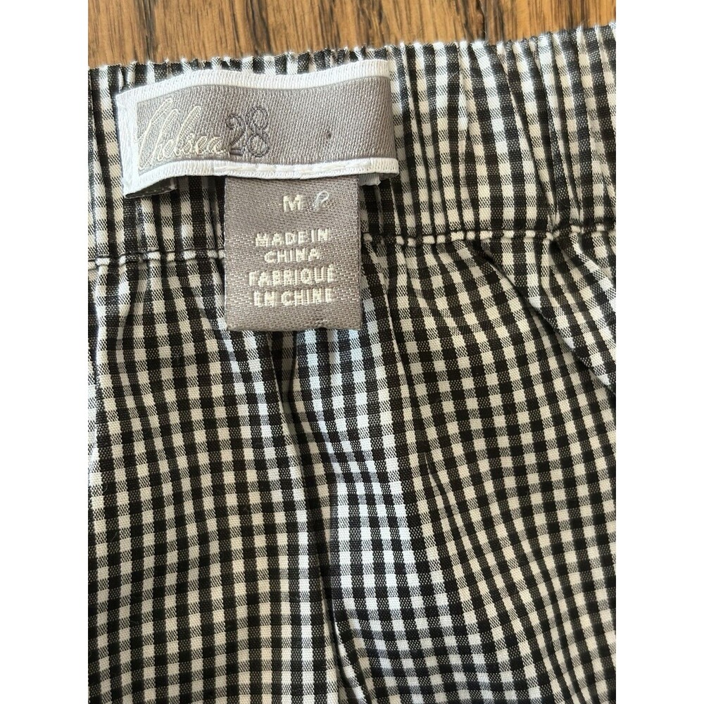 Chelsea28 Nordstrom New Black White Gingham Ruffle Tiered Skirt Midi Size Medium - Picture 4 of 10